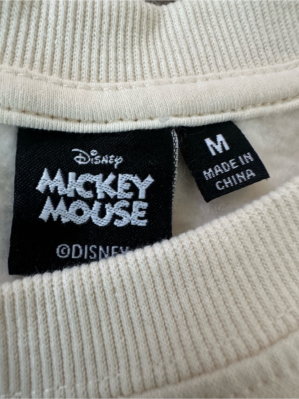 Vintage Disney Mickey Mouse Cream Crewneck Sweatshirt Graphic Size M - Picture 3 of 4